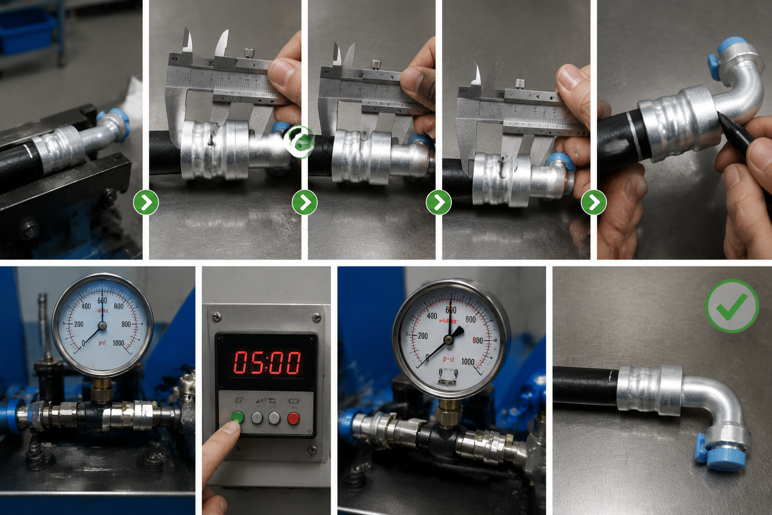 How to inspect a crimped AC hose for quality
